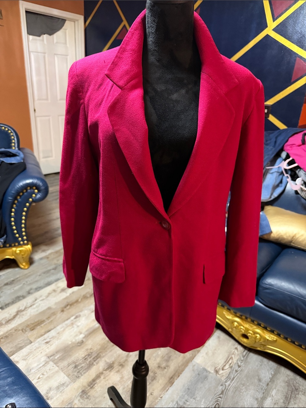 Evan Picome Women's Fuchsia Single-Button Blazer Jacket
